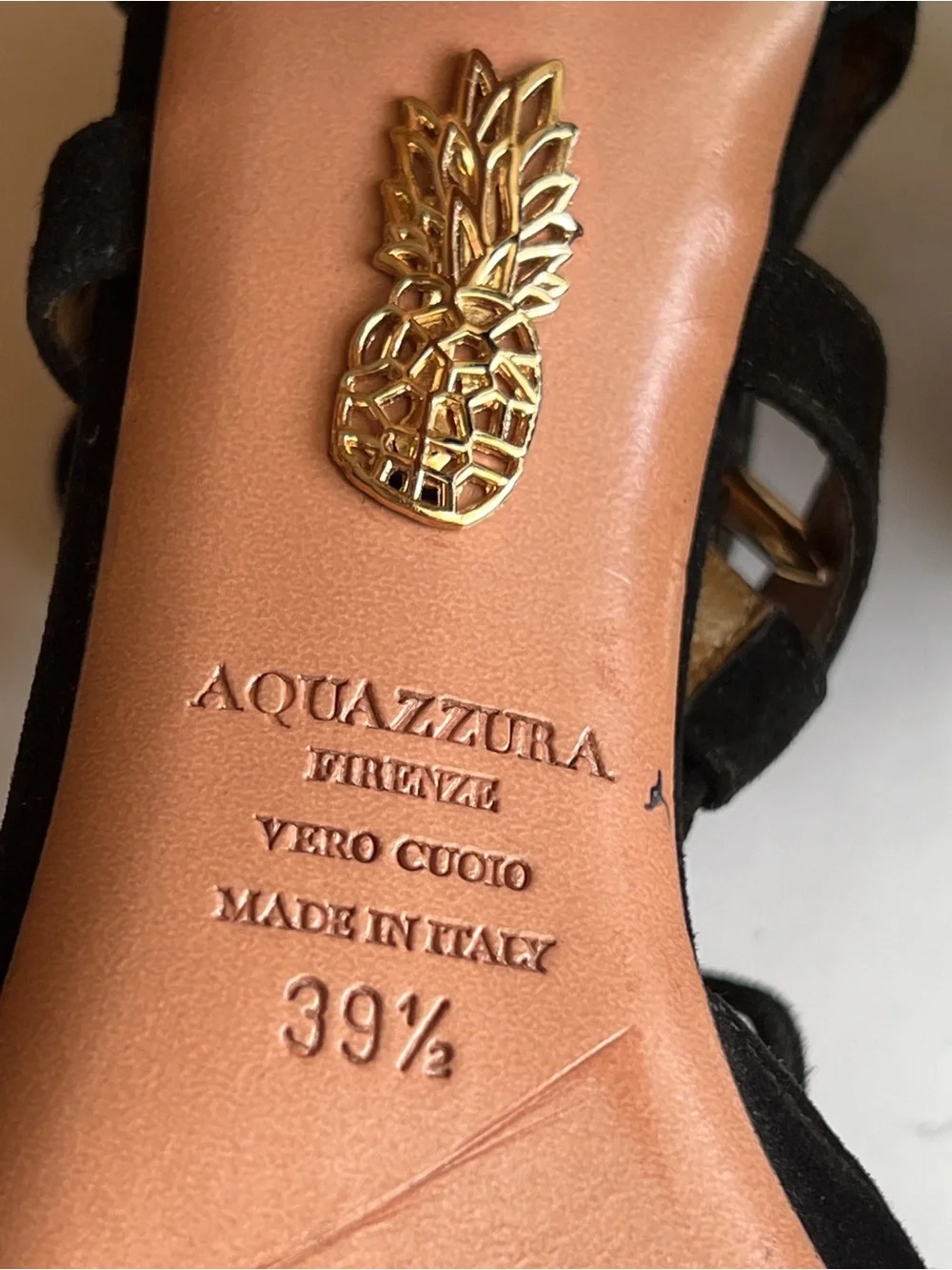 Aquazzura Belgravia Black Suede Lattice Caged Pointed Toe Heels Sandals EU 39.5